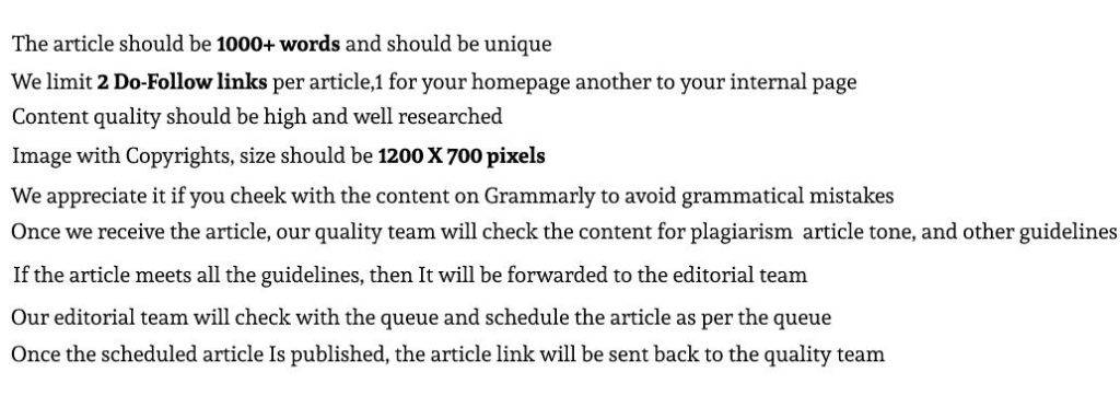 Guidelines For Blog Post